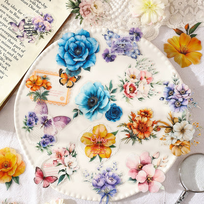 Vintage Flower Sticker 20pcs