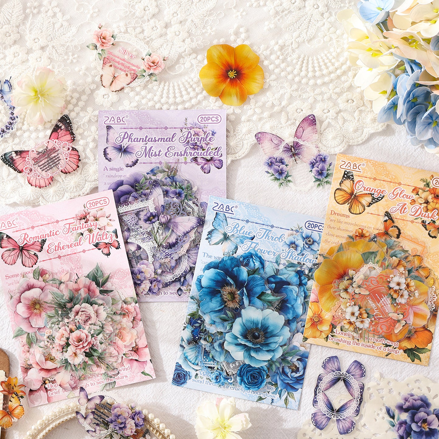 Vintage Flower Sticker 20pcs