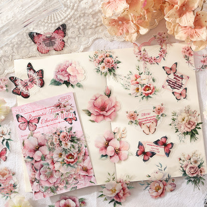 Vintage Flower Sticker 20pcs