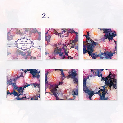 Vintage Garden Flower Paper Stickers 10pcs