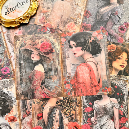 Vintage Lady Paper 8pcs