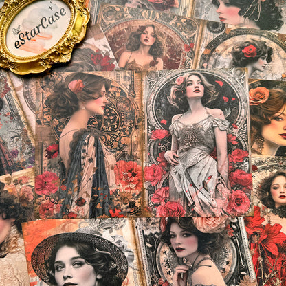 Vintage Lady Paper 8pcs