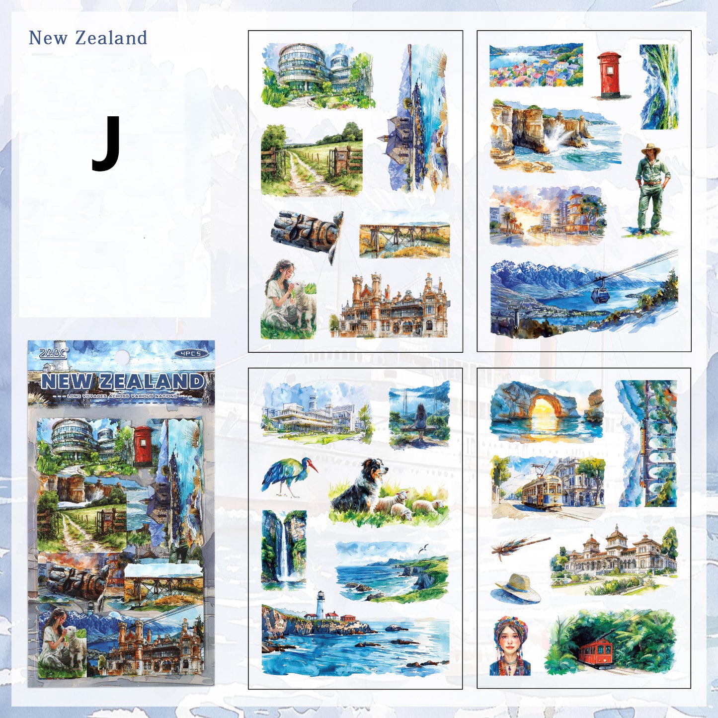 Voyage Of Nations Stickers 4pcs