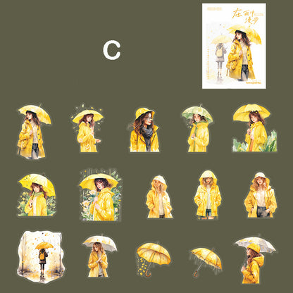 Walking in the Rain Stickers 15pcs