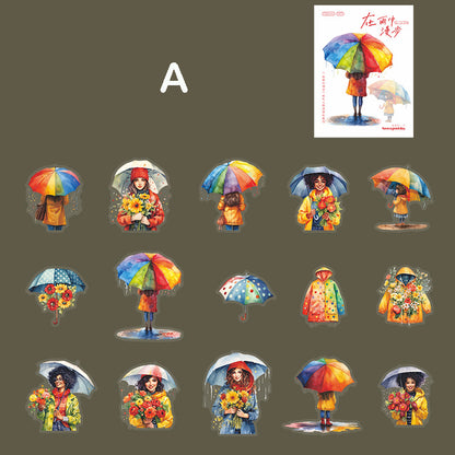 Walking in the Rain Stickers 15pcs