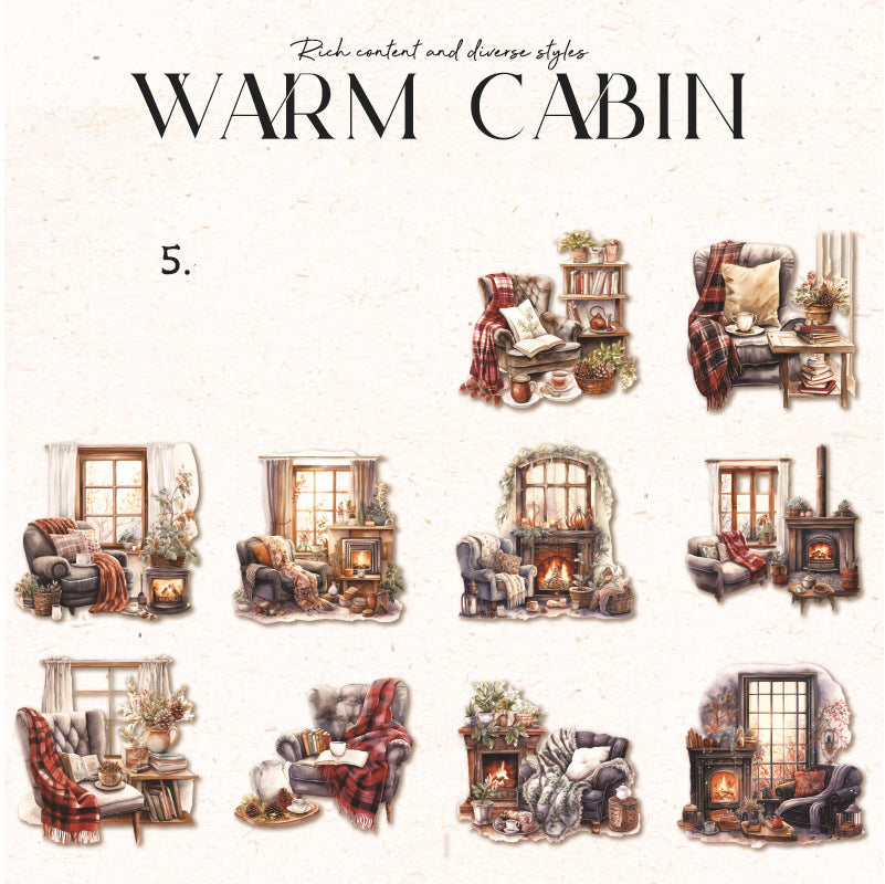 Warm Cabin Stickers 10pcs