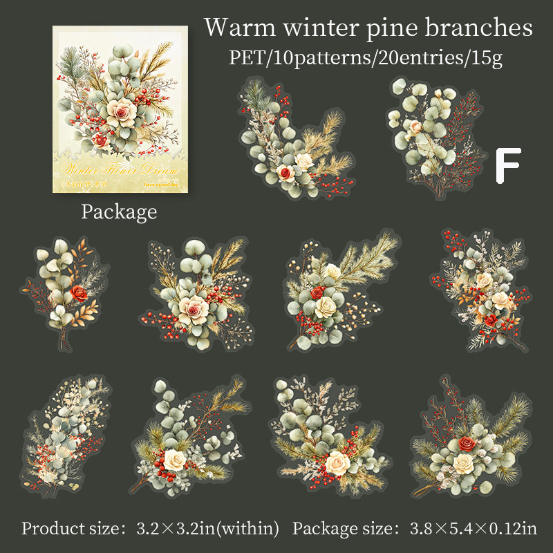 Winter Flower Dream Sticker 20pcs