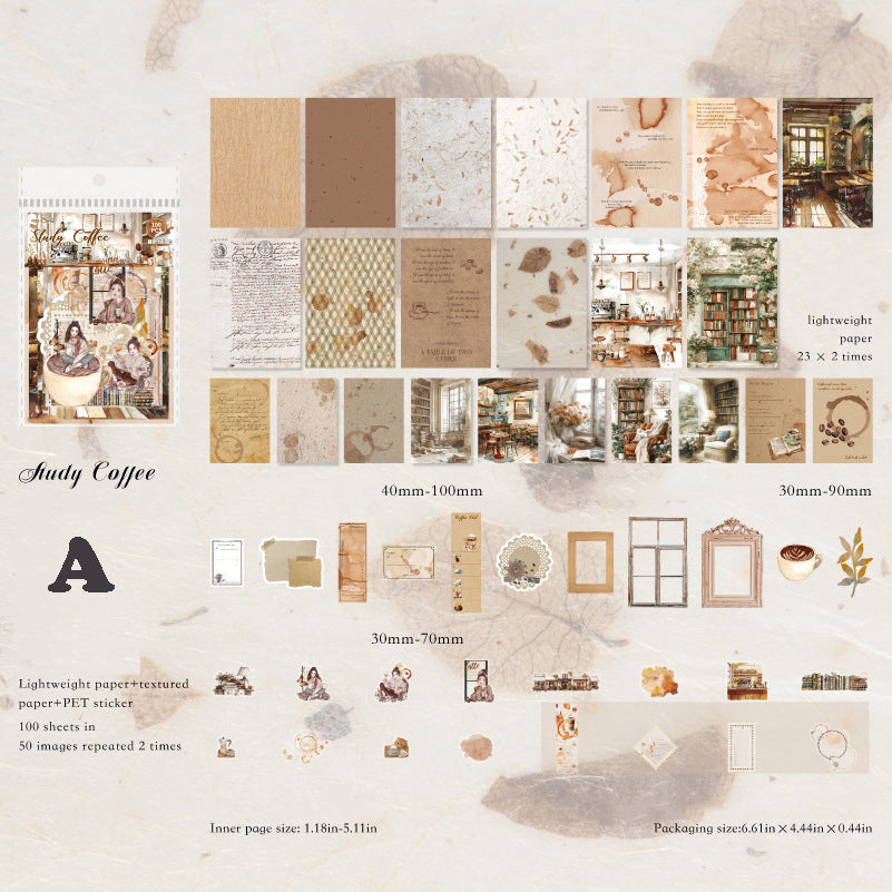 Watercolor Life Illustrated Sticker Pack 100pcs