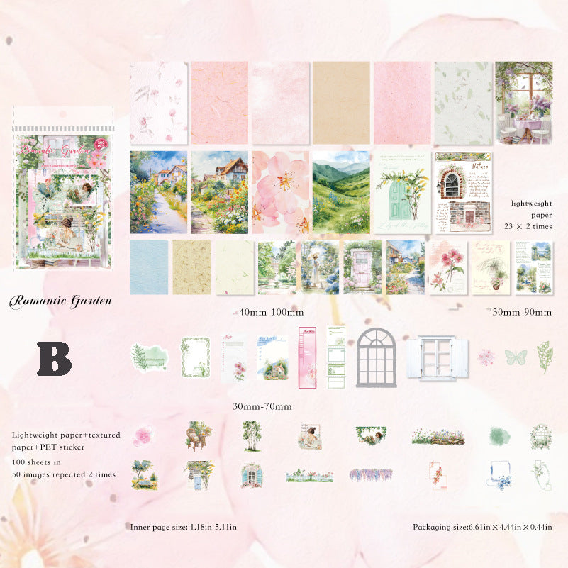 Watercolor Life Illustrated Sticker Pack 100pcs