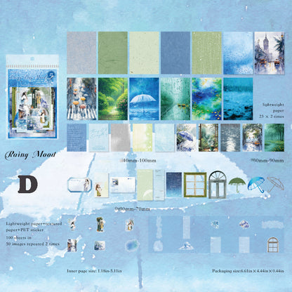 Watercolor Life Illustrated Sticker Pack 100pcs