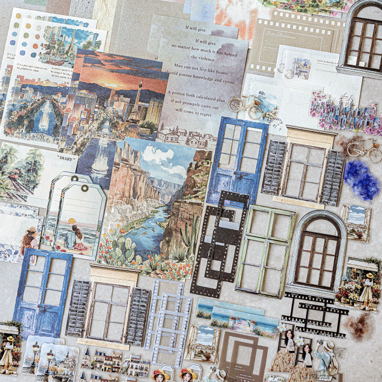 Watercolor Life Illustrated Sticker Pack 100pcs