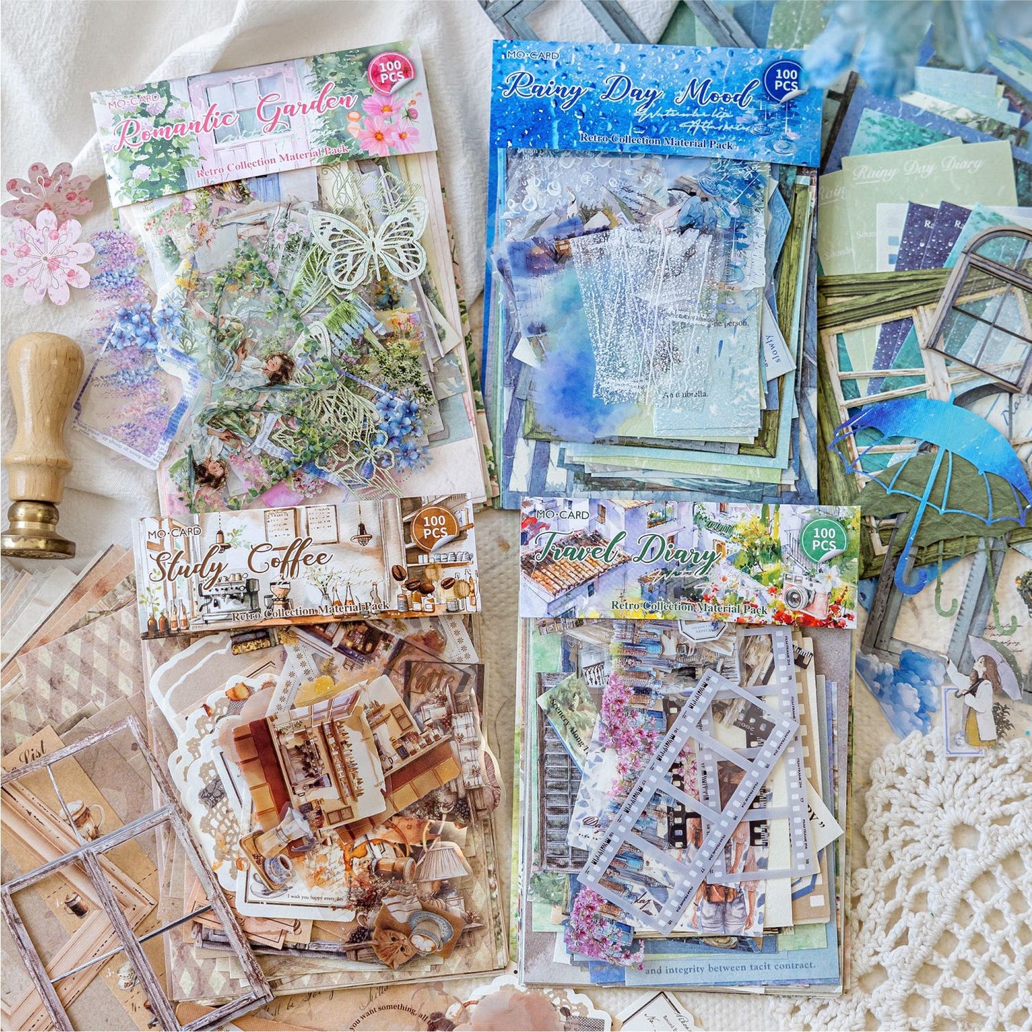 Watercolor Life Illustrated Sticker Pack 100pcs