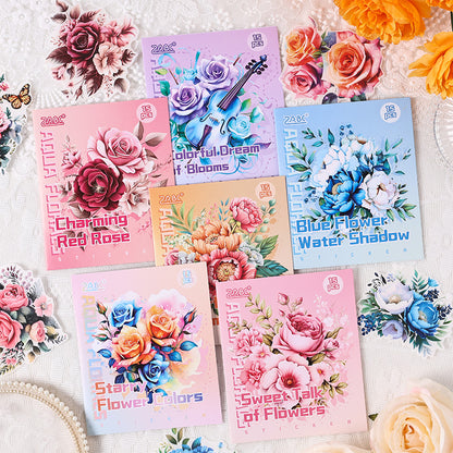 Water Color Flower Rhyme Sticker 15pcs