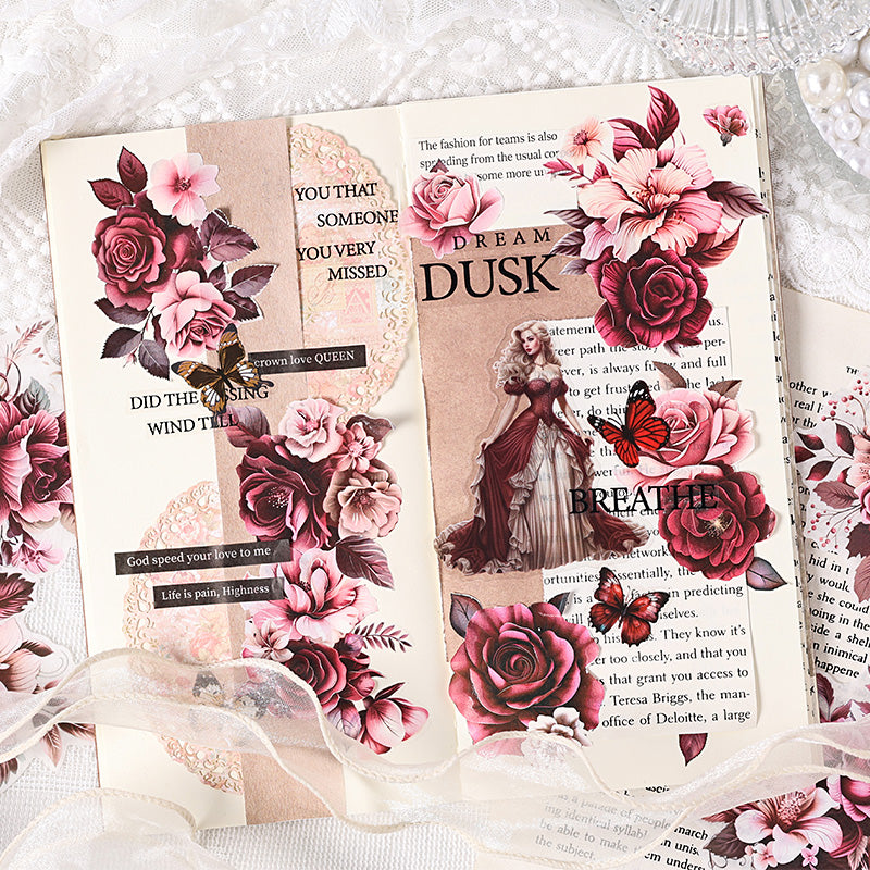Water Color Flower Rhyme Sticker 15pcs