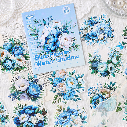 Water Color Flower Rhyme Sticker 15pcs