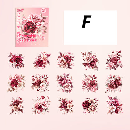 Water Color Flower Rhyme Sticker 15pcs