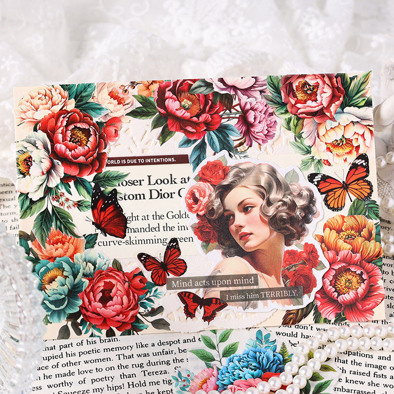 Water Color Flower Rhyme Sticker 15pcs