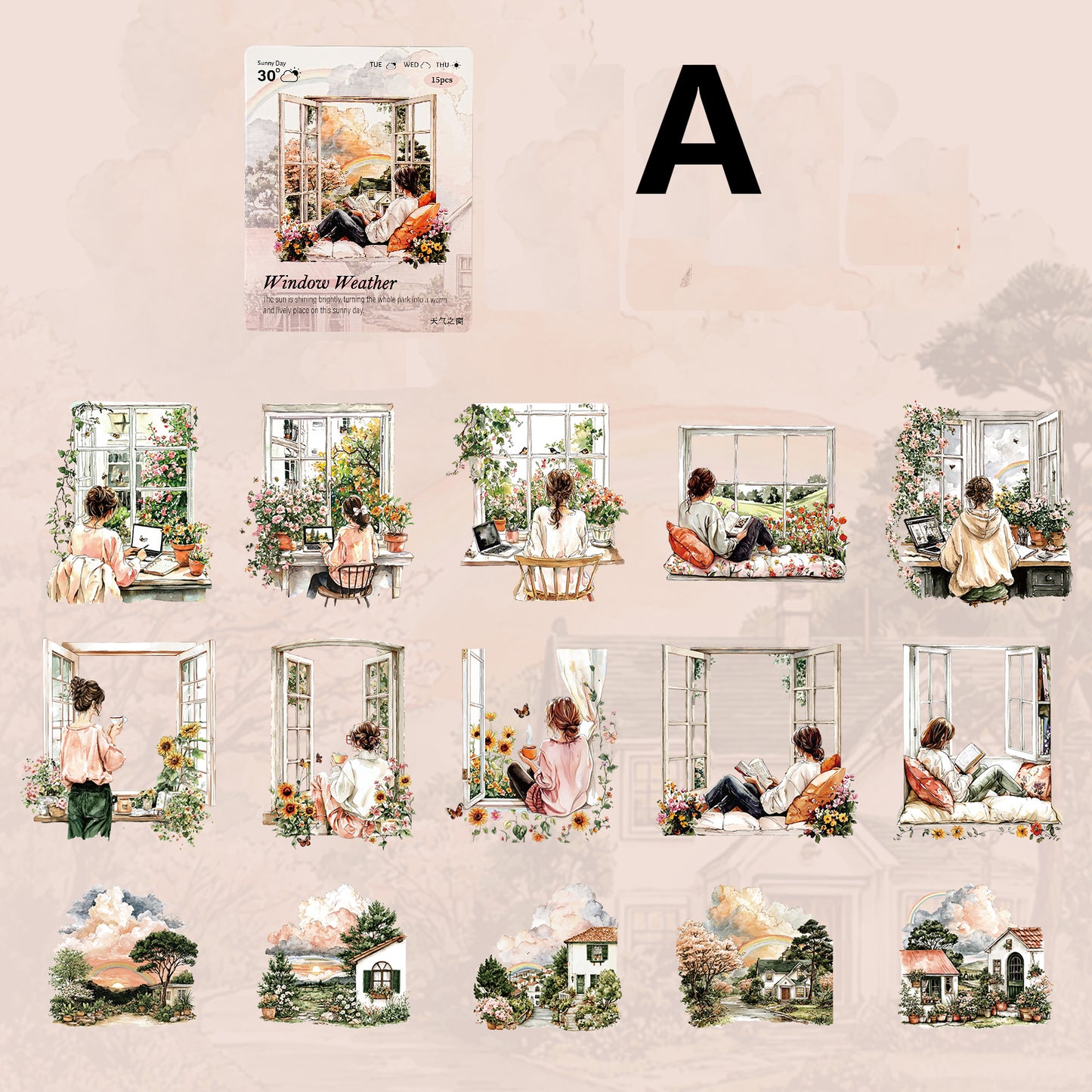 Weather Window Stickers 15pcs