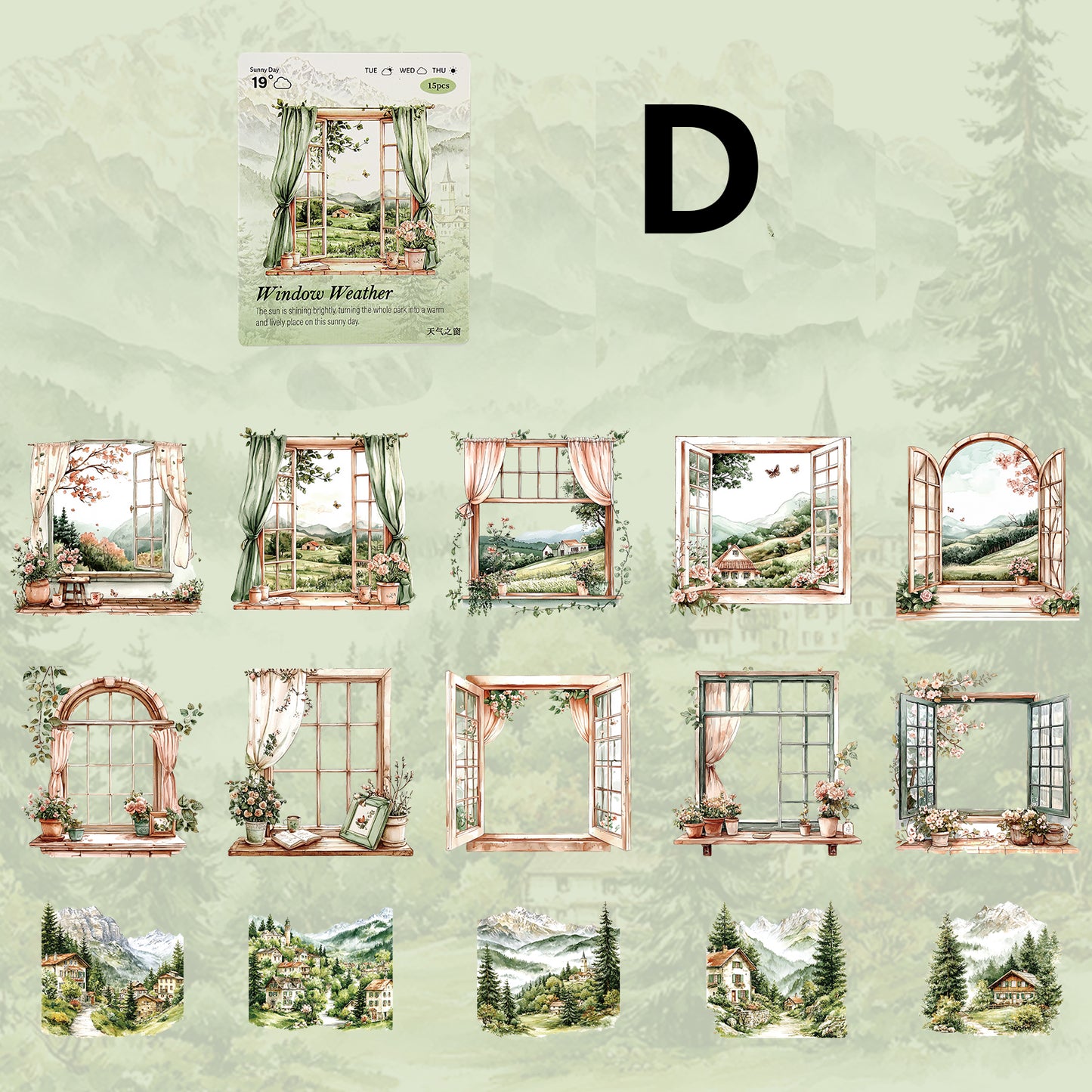 Weather Window Stickers 15pcs