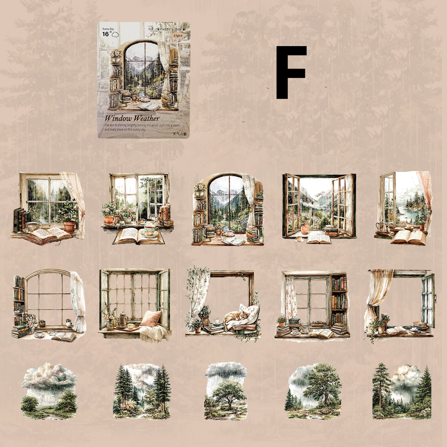 Weather Window Stickers 15pcs
