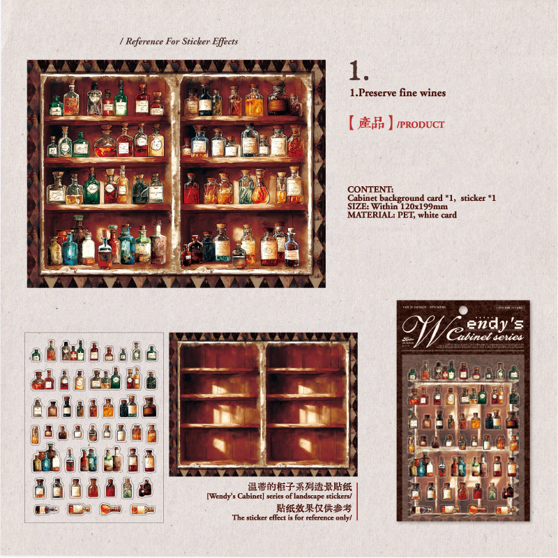 Wendys cabinet Sticker 2pcs