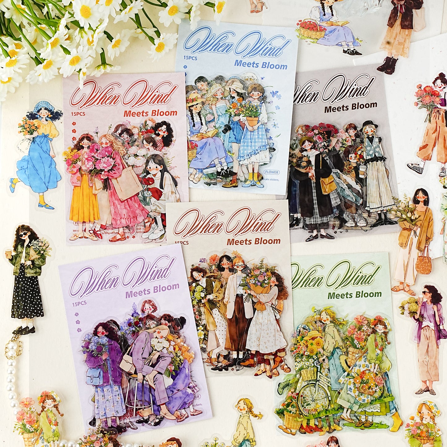 When the Wind Meets Flowers Stickers 15pcs