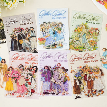 When the Wind Meets Flowers Stickers 15pcs