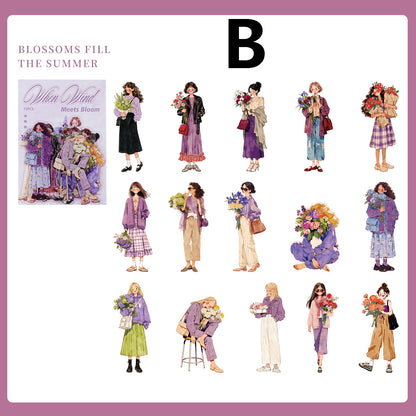 When the Wind Meets Flowers Stickers 15pcs