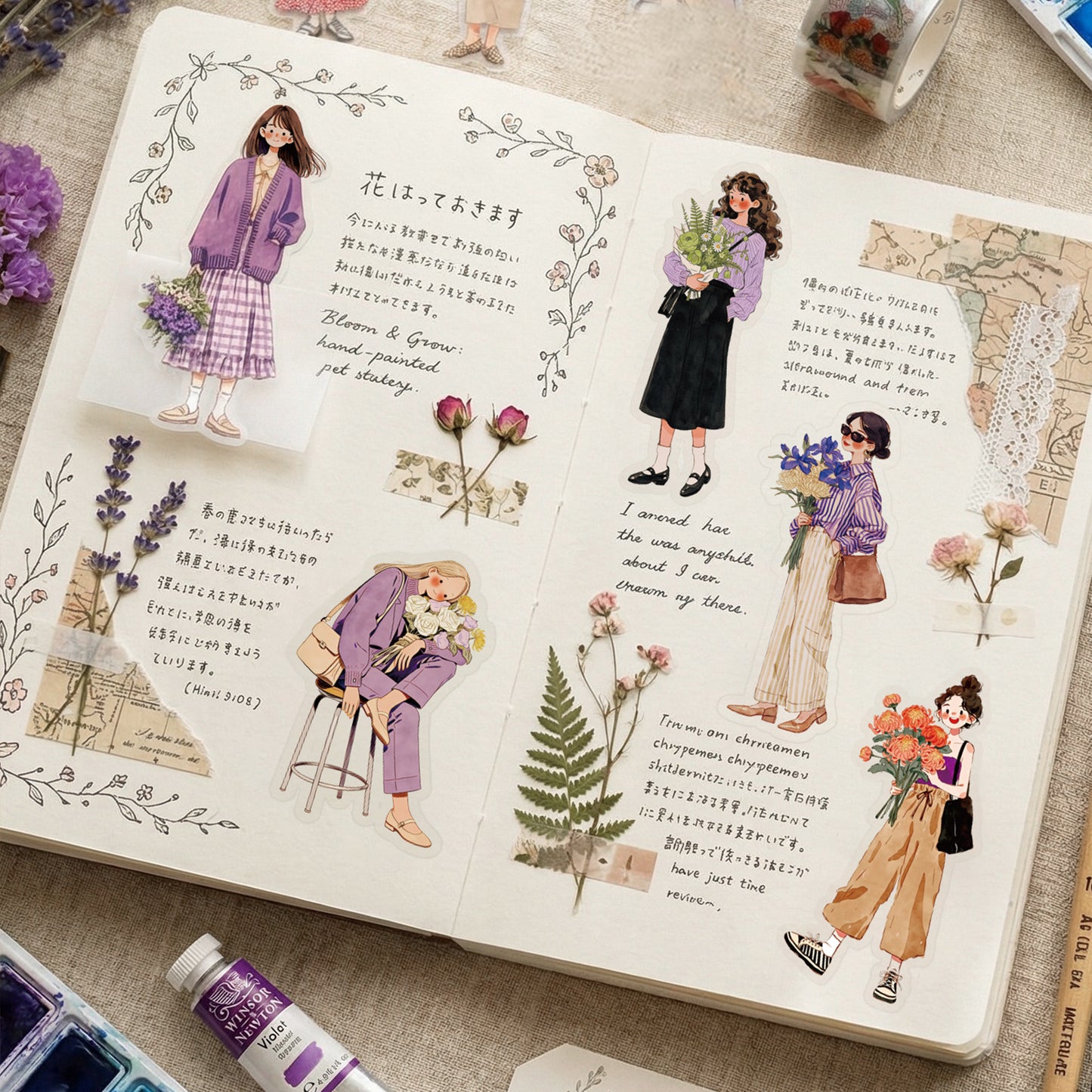 When the Wind Meets Flowers Stickers 15pcs