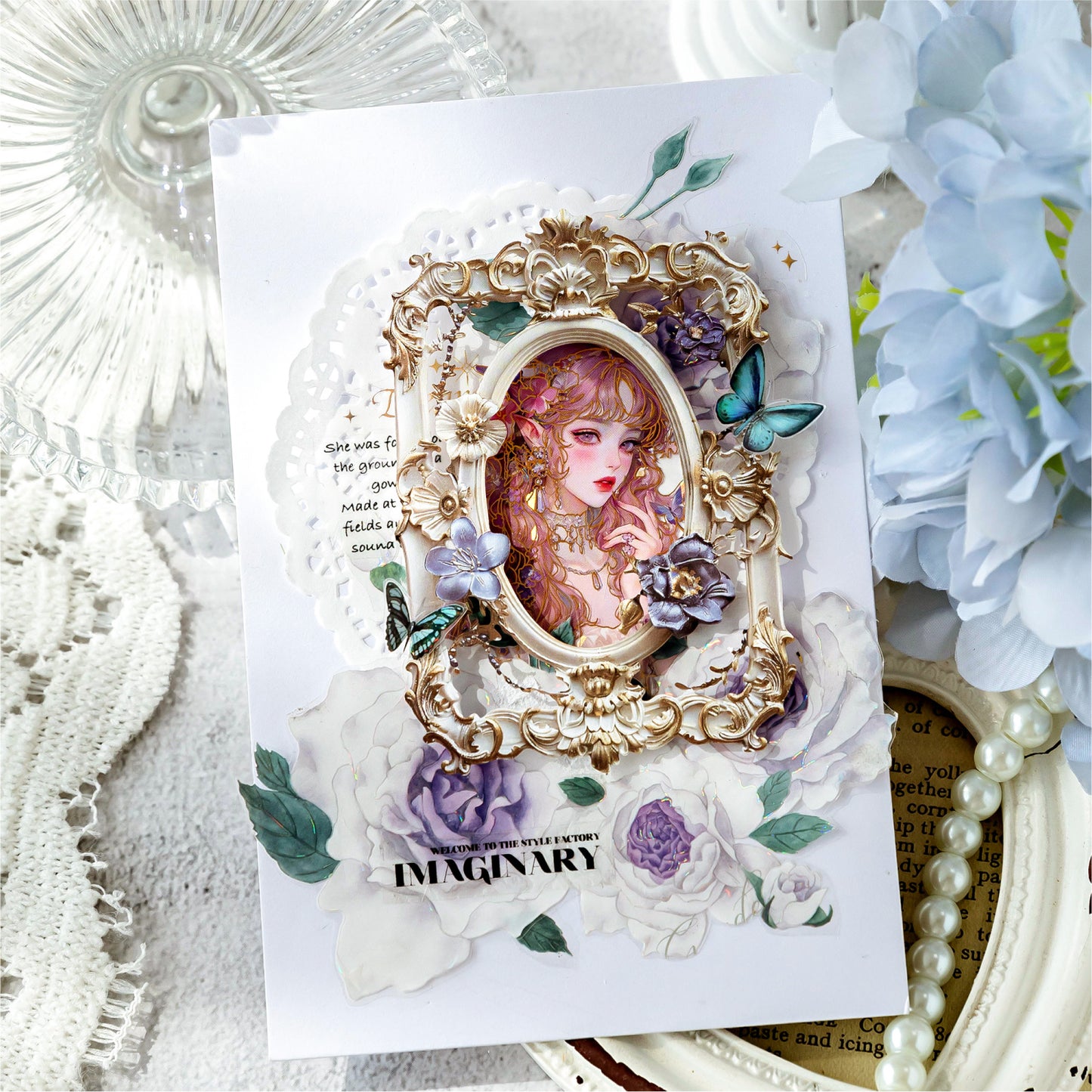 White Gilded Paper 10pcs