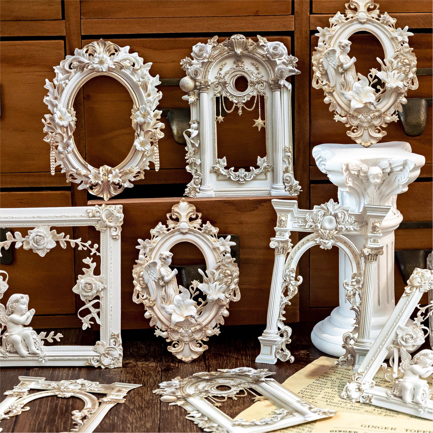 White Gilded Paper 10pcs