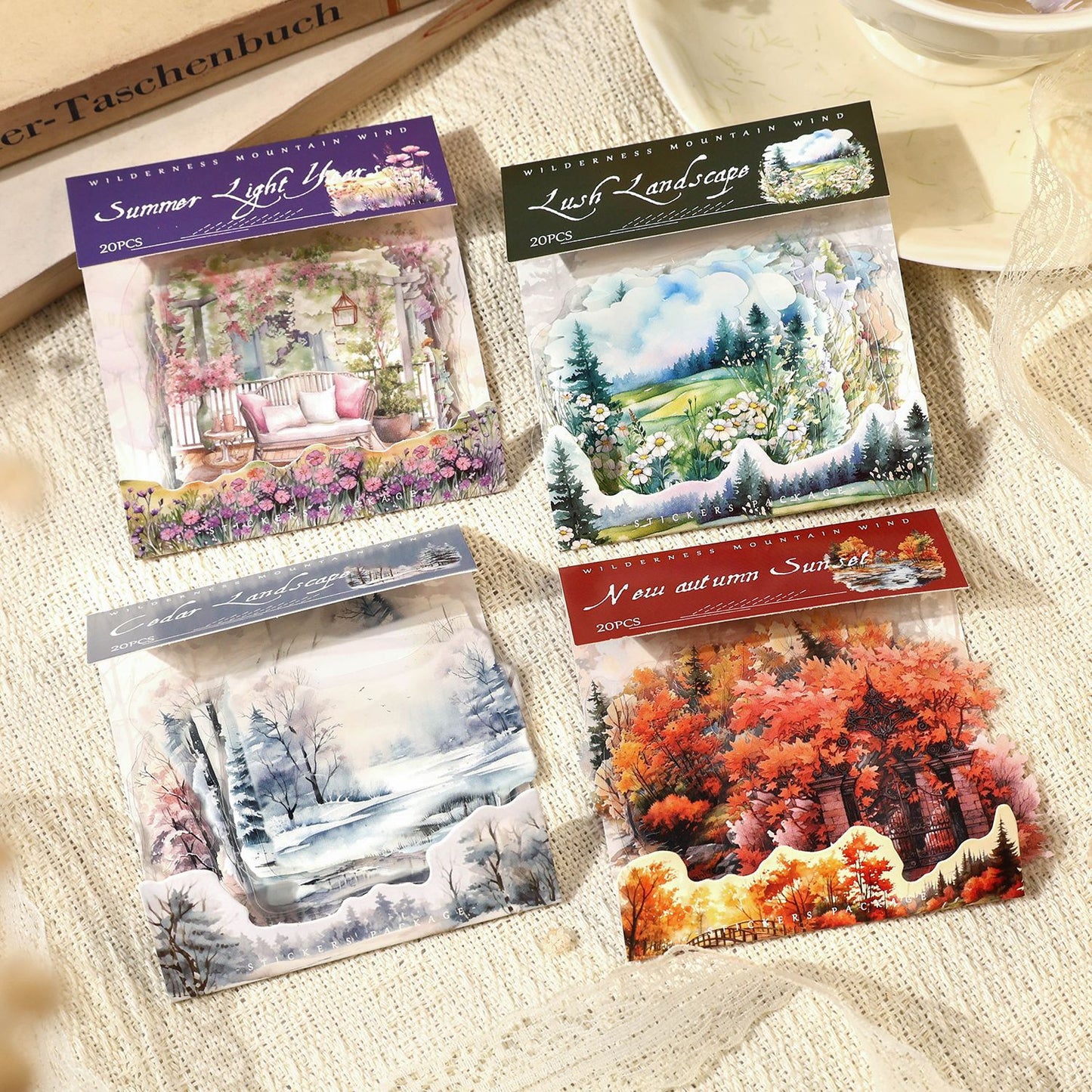 Wilderness Mountain Wind Stickers 20pcs