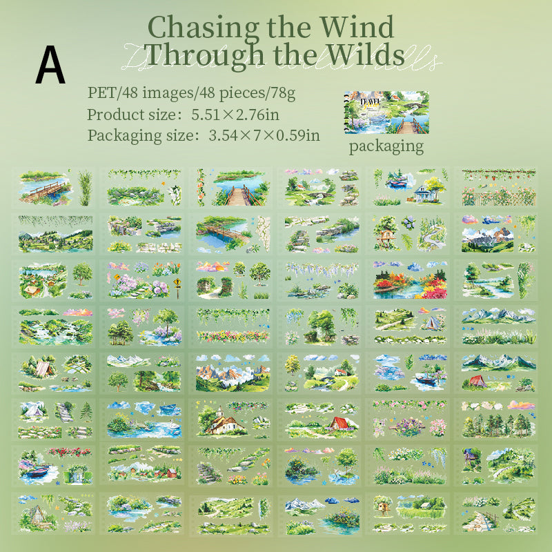 Wind in Wild Hills Sticker 48pcs