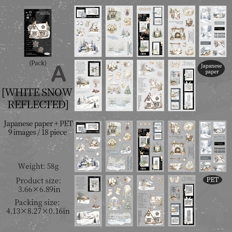 Winter Snow Collection Stickers 18pcs