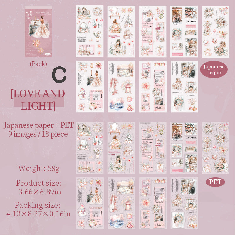 Winter Snow Collection Stickers 18pcs