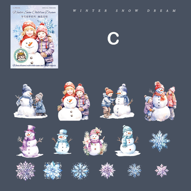 Winter Snow Dream Sticker 15pcs