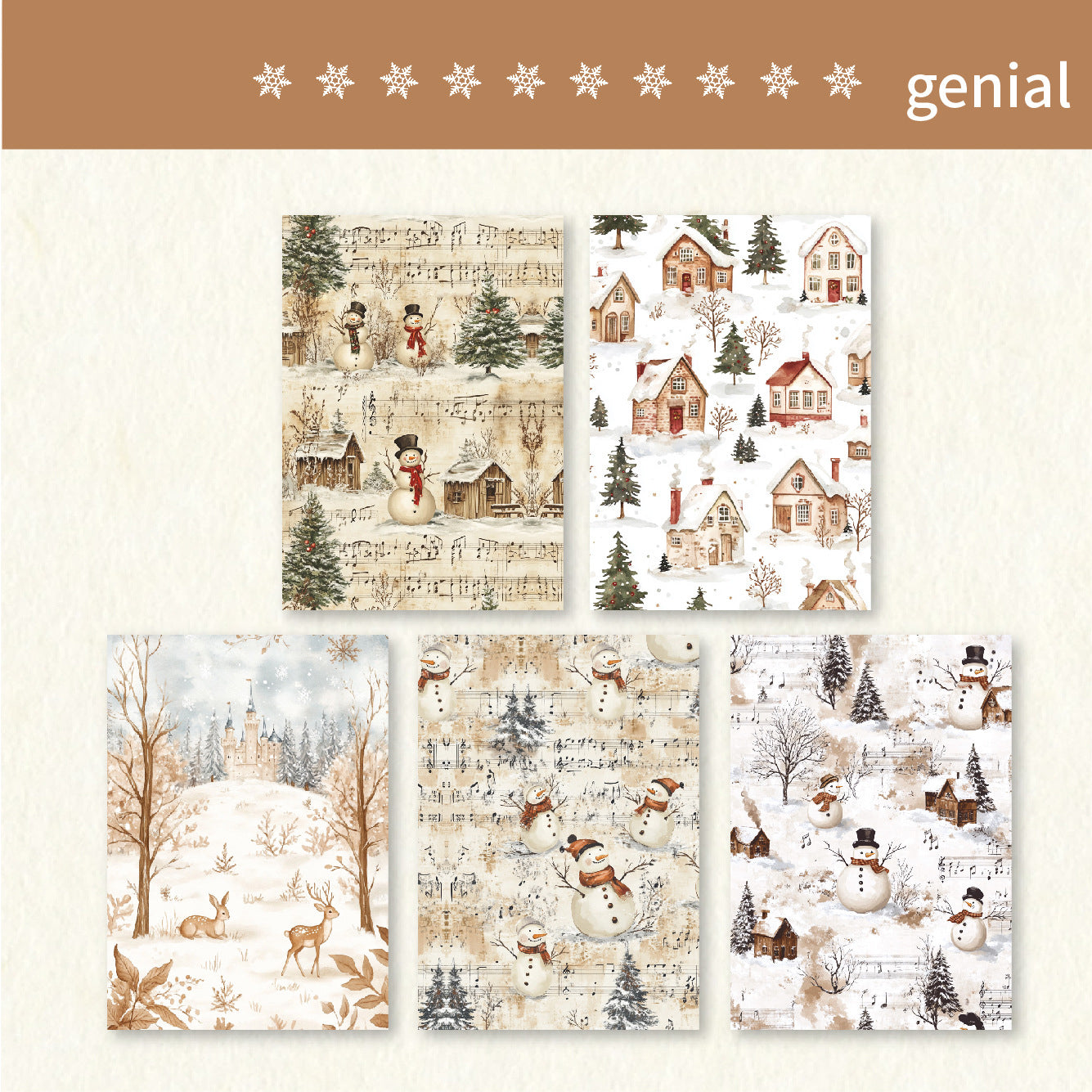 Large Size Winter Theme Paper 10pcs