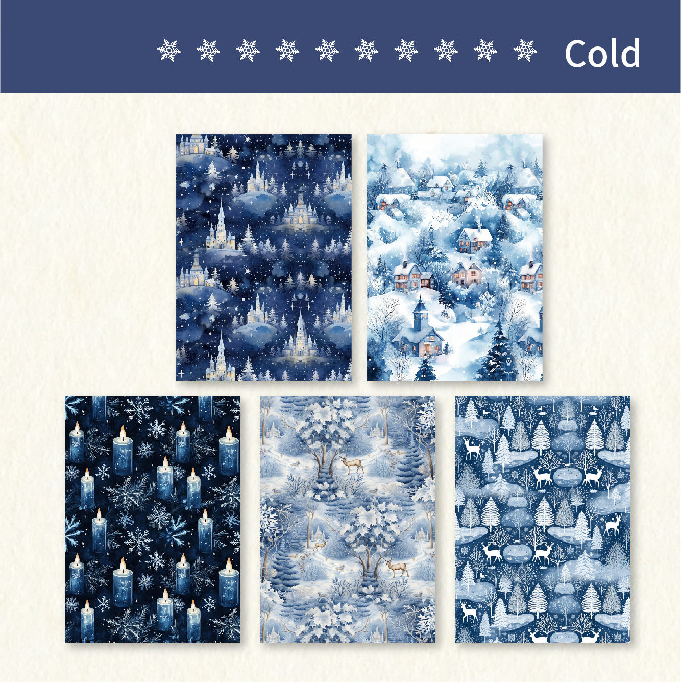 Large Size Winter Theme Paper 10pcs