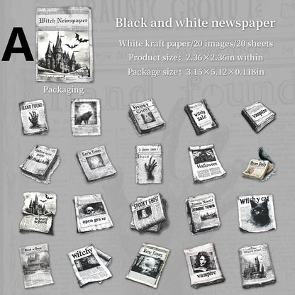 Witch Newspaper Sticker 20pcs