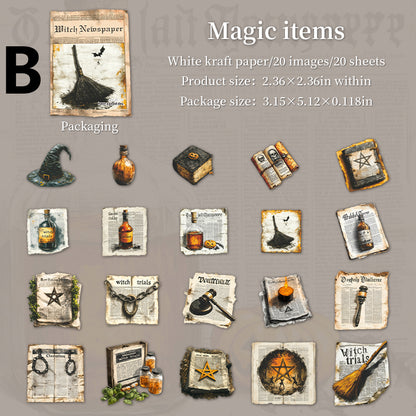 Witch Newspaper Sticker 20pcs