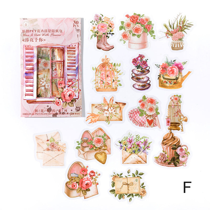 With Flowers Series Stickers 30PCS