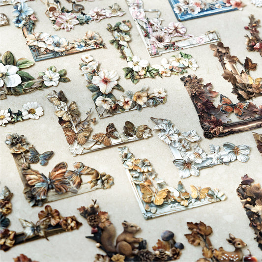 Wood Colored Years Series Sticker 20pcs