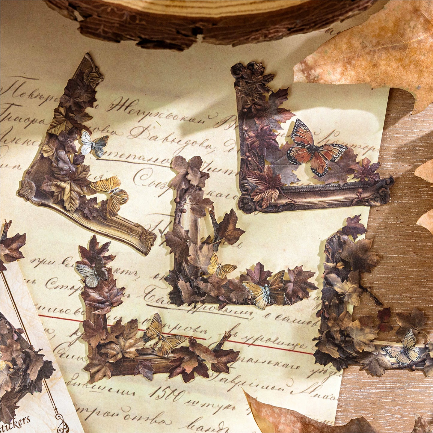 Wood Colored Years Series Sticker 20pcs