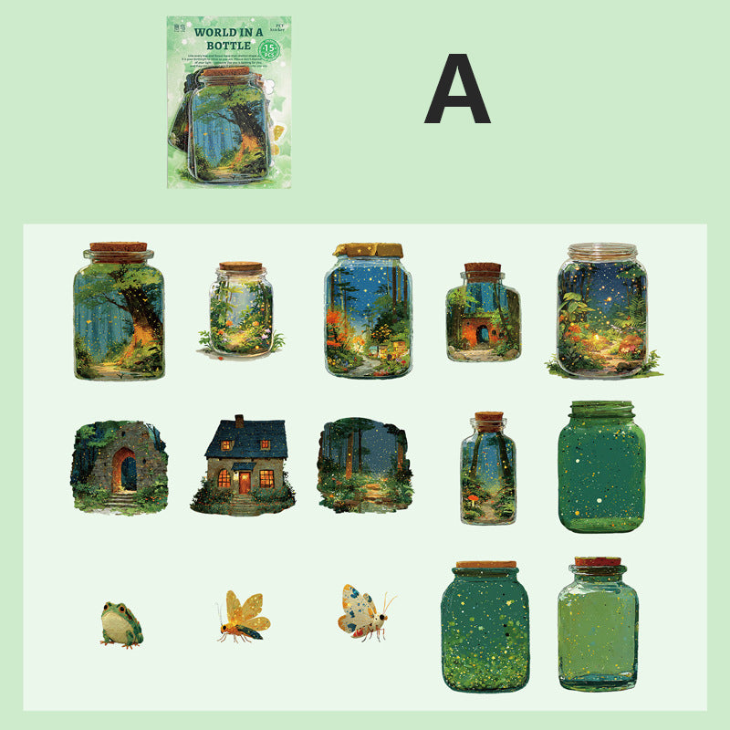 World In A Bottle Sticker 15pcs