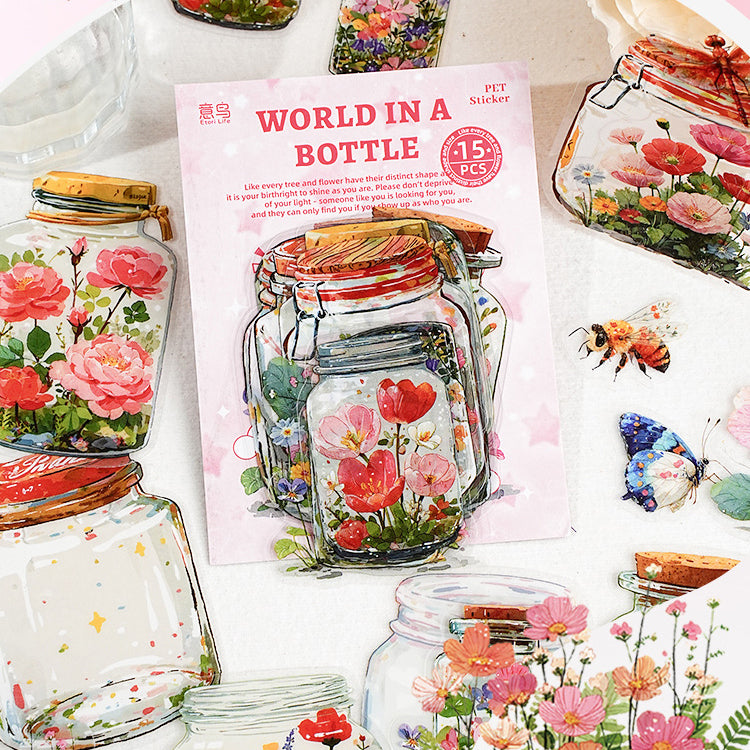 World In A Bottle Sticker 15pcs