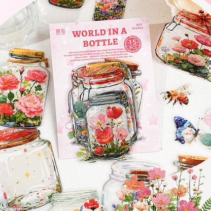 World In A Bottle Sticker 15pcs