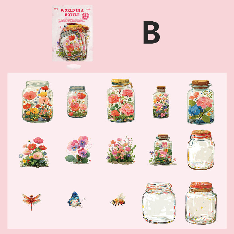World In A Bottle Sticker 15pcs