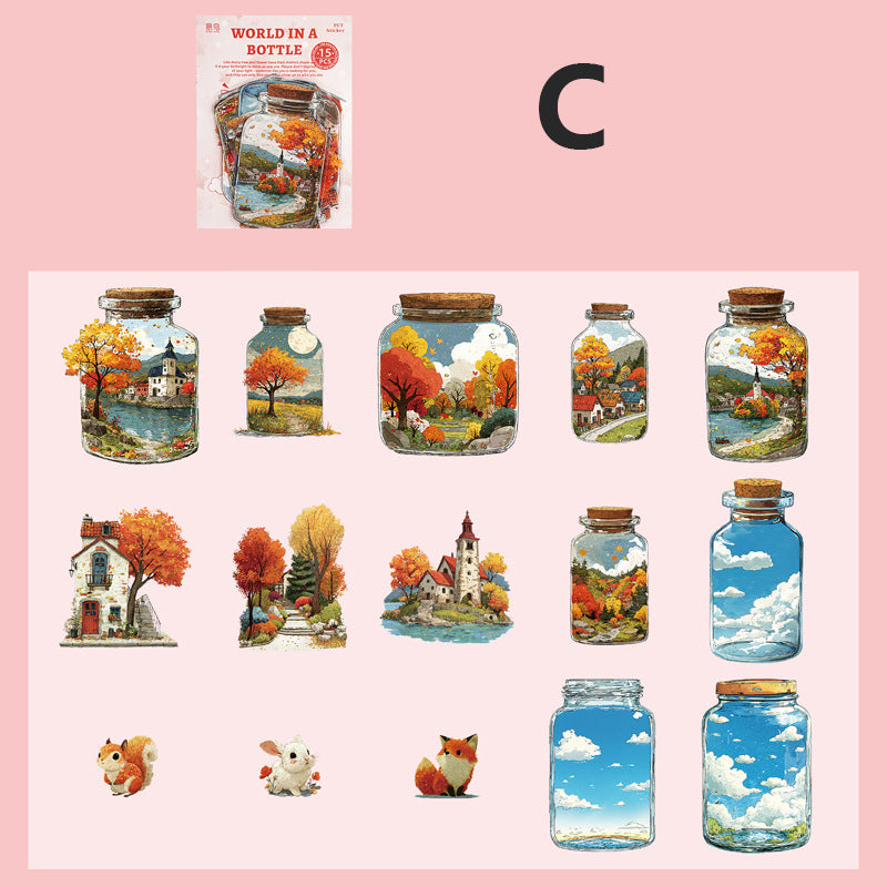 World In A Bottle Sticker 15pcs