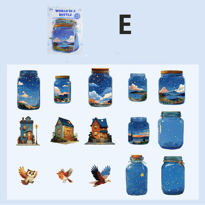 World In A Bottle Sticker 15pcs