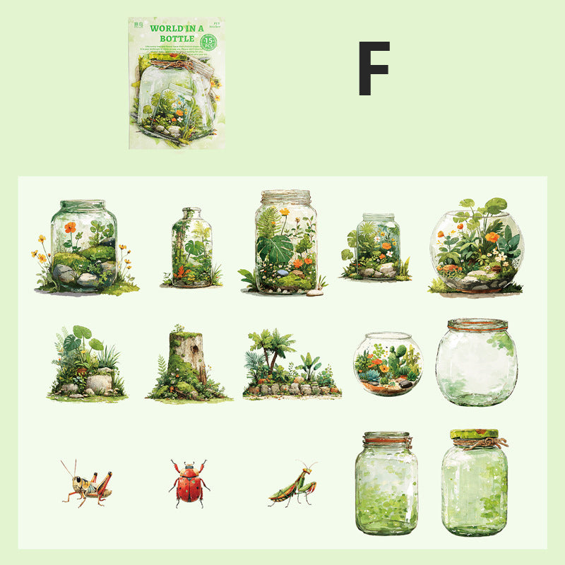 World In A Bottle Sticker 15pcs